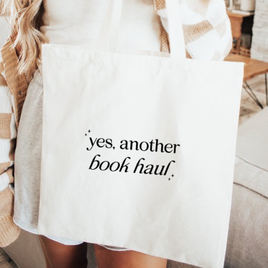 Minimalistische typografie boekliefhebber 'Book Ha Tote Bag