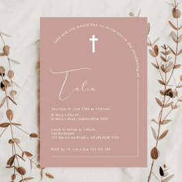 Minimalistische Typografie boog roze boog doop Kaart