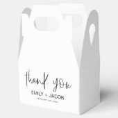 Minimalistische typografie bruiloft dank u bedankdoosjes (Geopend)