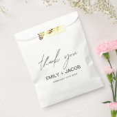 Minimalistische typografie bruiloft dank u bedankzakje (Gezegeld)