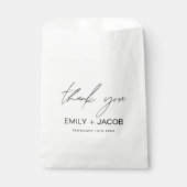Minimalistische typografie bruiloft dank u bedankzakje (Voorkant)