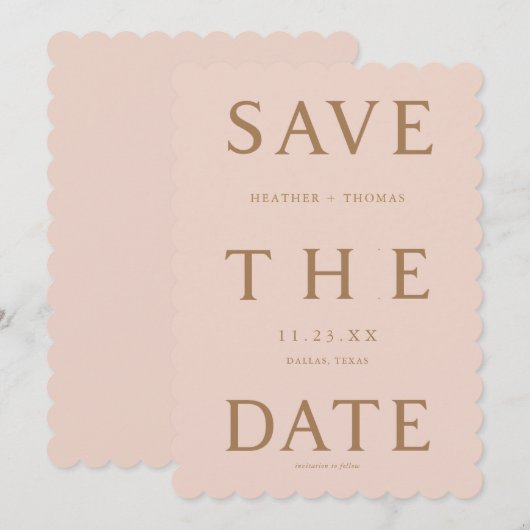 Minimalistische typografie Bruiloft Save The Dates Kaart (Voorkant / Achterkant)