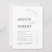 Minimalistische Typografie Budget Bruiloft Uitnodi Kaart (Voorkant)