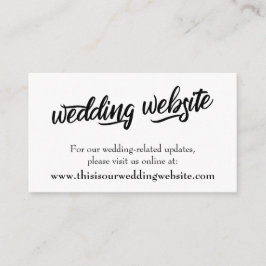 Minimalistische typografie BW Trouwwebsitekaart Informatiekaartje