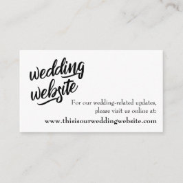 Minimalistische typografie BW trouwwebsitekaart Informatiekaartje
