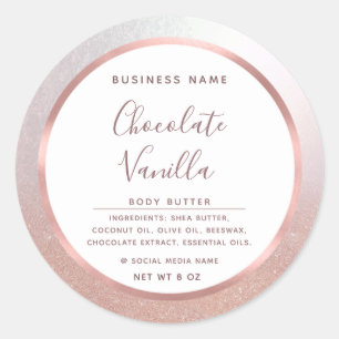 Minimalistische typografie cirkel folie roze goude ronde sticker