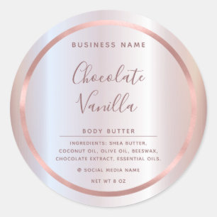 Minimalistische typografie cirkel folie roze goude ronde sticker