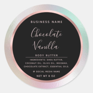 Minimalistische typografie cirkel folie roze goude ronde sticker