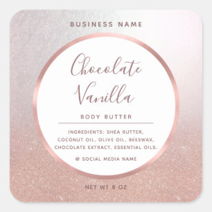 Minimalistische typografie cirkel folie roze goude vierkante sticker