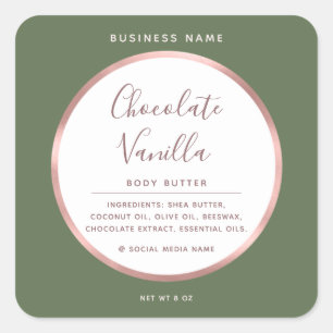 Minimalistische typografie cirkel folie roze goude vierkante sticker