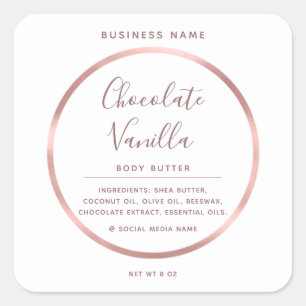 Minimalistische typografie cirkel folie roze goude vierkante sticker