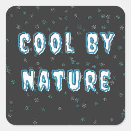 Minimalistische typografie 'Cool van nature' Vierkante Sticker