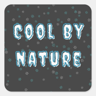 Minimalistische typografie 'Cool van nature' Vierkante Sticker
