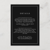 Minimalistische typografie | Donkerzwarte bruiloft Informatiekaartje (Voorkant)