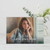 Minimalistische typografie Foto Afstuderen Kaart (Staand voorkant)