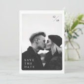 Minimalistische typografie foto bruiloft Save the  Kaart (Staand voorkant)