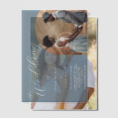 Minimalistische typografie foto vellum uitnodigingen (Offset (Koppel))