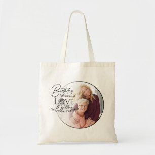 Minimalistische typografie foto voor kleindochter tote bag