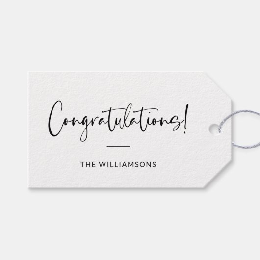 Minimalistische Typografie - Gepersonaliseerde Gef Cadeaulabel (Voorkant (Horizontaal))