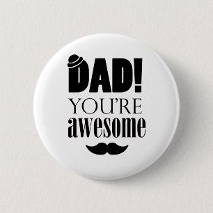 Minimalistische typografie grafiek voor Vaderdag! Ronde Button 5,7 Cm