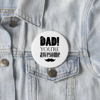 Minimalistische typografie grafiek voor Vaderdag! Ronde Button 7,6 Cm