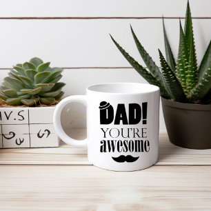 Minimalistische typografie grafisch voor Vaderdag! Grote Koffiekop