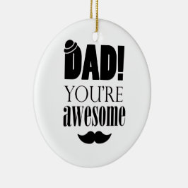 Minimalistische typografie grafisch voor Vaderdag! Keramisch Ornament