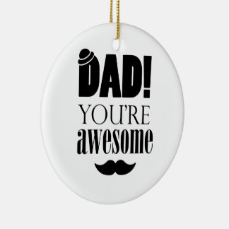Minimalistische typografie grafisch voor Vaderdag! Keramisch Ornament