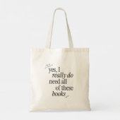 Minimalistische typografie Grappige boekenliefhebb Tote Bag (Achterkant)