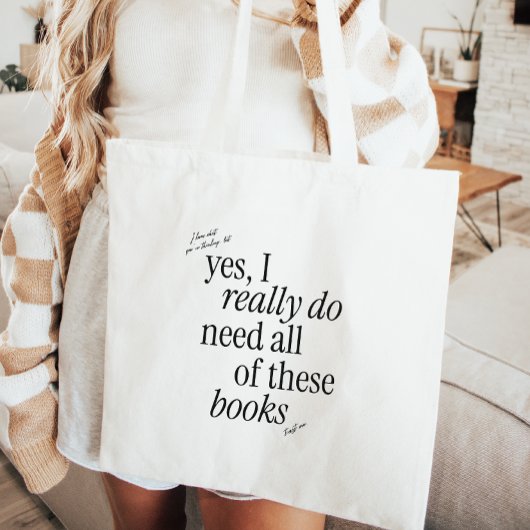 Minimalistische typografie Grappige boekenliefhebb Tote Bag