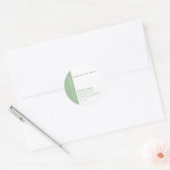Minimalistische typografie groene witte gezichtscr ronde sticker (Envelop)