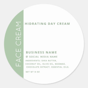 Minimalistische typografie groene witte gezichtscr ronde sticker
