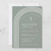 Minimalistische Typografie halve boogwijze doop Kaart (Voorkant)