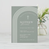 Minimalistische Typografie halve boogwijze doop Kaart (Staand voorkant)