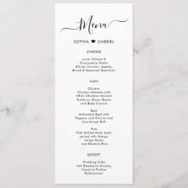 Minimalistische Typografie Hart Bruiloft Menu Kaar