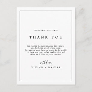 Minimalistische typografie Hartelijk dank voor uw  Briefkaart