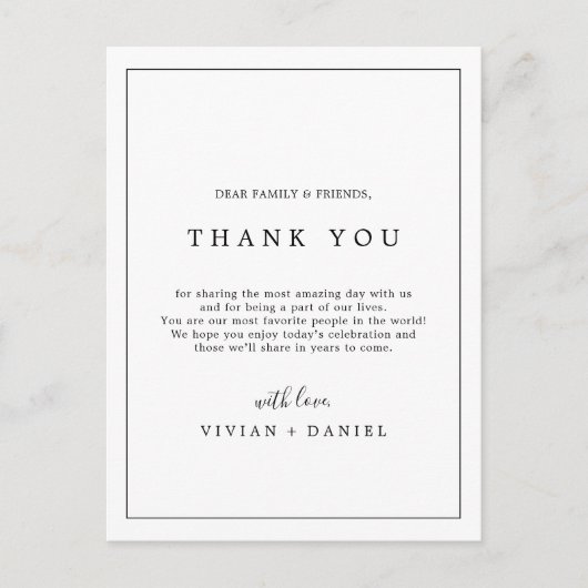 Minimalistische typografie Hartelijk dank voor uw  Briefkaart (Voorkant)