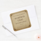  Minimalistische Typografie Kaars Cosmetisch Vierkante Sticker (Envelop)