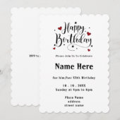 Minimalistische Typografie Kalligrafie Verjaardag Kaart (Voorkant / Achterkant)