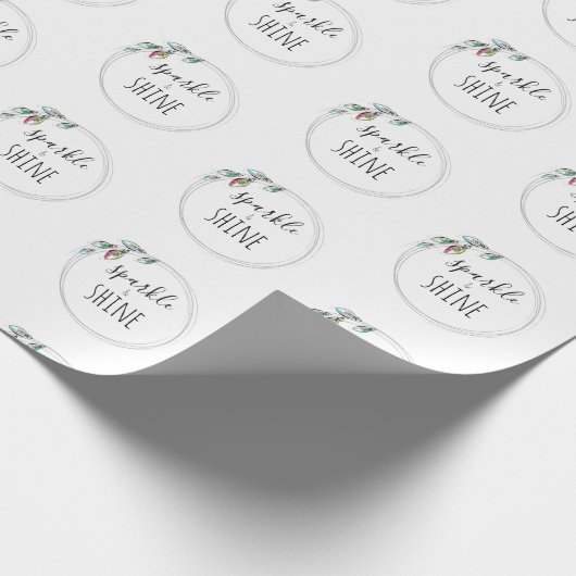 Minimalistische Typografie Kerst Wrapping Papier (Hoek)