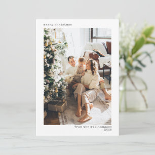 Minimalistische typografie Kerstmis twee 2 fotobri Feestdagenkaart