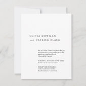 Minimalistische typografie klassieke simpele bruil kaart (Voorkant)