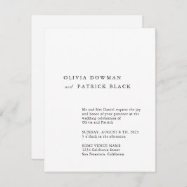 Minimalistische typografie klassieke simpele bruil kaart