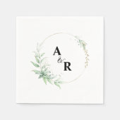 Minimalistische typografie koppels monogram bruilo servet (Voorkant)