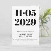 Minimalistische typografie Kraft Bewaar de datum Kaart (Staand voorkant)