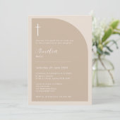 Minimalistische Typografie kruisboogdoop Kaart (Staand voorkant)