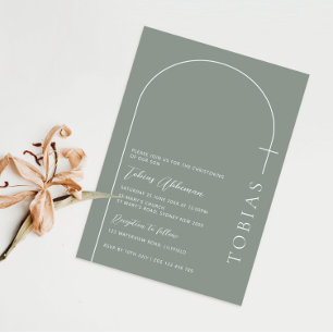 Minimalistische Typografie kruiswijze boogdoop Kaart