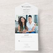 Minimalistische Typografie LGBTQ-fotoweddenschap All In One Uitnodiging (Binnen)