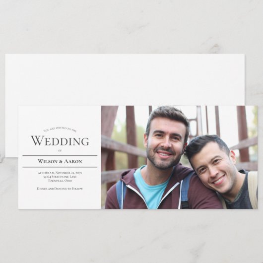 Minimalistische Typografie LGBTQ-fotoweddenschap Kaart (Voorkant / Achterkant)