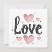 Minimalistische typografie Love Valentijnsdag Kaar Notitiekaartje (Voorkant)